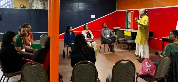 Students with Teacher at Gangotri Shibiram